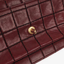 Chanel Double Stitch Red Square Lambskin Flap Bag