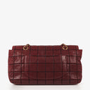Chanel Double Stitch Red Square Lambskin Flap Bag
