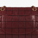 Chanel Double Stitch Red Square Lambskin Flap Bag