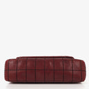 Chanel Double Stitch Red Square Lambskin Flap Bag