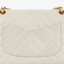 Chanel Medium Classic Double Flap Bag White Chevron Quilted Lambskin 24K Gold-Plated Hardware