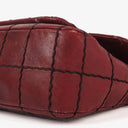 Chanel Double Stitch Red Square Lambskin Flap Bag