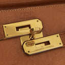 Hermes Vintage Kelly 35 Sellier In Vache Naturelle With Gold Hardware