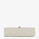Chanel Medium Classic Double Flap Bag White Chevron Quilted Lambskin 24K Gold-Plated Hardware