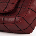 Chanel Double Stitch Red Square Lambskin Flap Bag