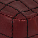 Chanel Double Stitch Red Square Lambskin Flap Bag