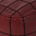 Chanel Double Stitch Red Square Lambskin Flap Bag