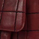 Chanel Double Stitch Red Square Lambskin Flap Bag