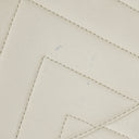Chanel Medium Classic Double Flap Bag White Chevron Quilted Lambskin 24K Gold-Plated Hardware