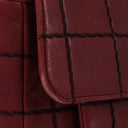 Chanel Double Stitch Red Square Lambskin Flap Bag