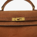 Hermes Vintage Kelly 35 Sellier In Vache Naturelle With Gold Hardware