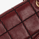 Chanel Double Stitch Red Square Lambskin Flap Bag