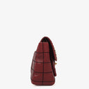 Chanel Double Stitch Red Square Lambskin Flap Bag