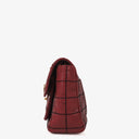 Chanel Double Stitch Red Square Lambskin Flap Bag