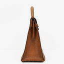 Hermes Vintage Kelly 35 Sellier In Vache Naturelle With Gold Hardware