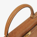 Hermes Vintage Kelly 35 Sellier In Vache Naturelle With Gold Hardware