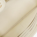 Chanel Quillted Caviar White Leather Flap Wallet