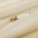 Chanel Quillted Caviar White Leather Flap Wallet