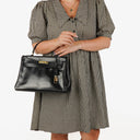 Hermes Vintage Kelly 32 Retourne In Black Box Calf With Gold Hardware