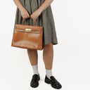 Hermes Vintage Kelly 35 Sellier In Vache Naturelle With Gold Hardware