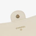 Chanel Quillted Caviar White Leather Flap Wallet