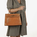 Hermes Vintage Kelly 35 Sellier In Vache Naturelle With Gold Hardware