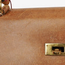 Hermes Vintage Kelly 35 Sellier In Vache Naturelle With Gold Hardware
