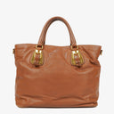 Prada Brown Leather Convertible Tote Bag
