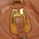 Prada Brown Leather Convertible Tote Bag