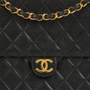Chanel Medium Classic Single Flap Bag Black Quilted Lambskin With 24K Gold-Plated Hardware