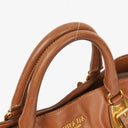 Prada Brown Leather Convertible Tote Bag