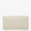 Chanel Quillted Caviar White Leather Flap Wallet