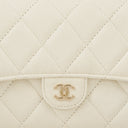 Chanel Quillted Caviar White Leather Flap Wallet