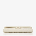 Chanel Quillted Caviar White Leather Flap Wallet