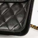 Chanel Medium Classic Single Flap Bag Black Quilted Lambskin With 24K Gold-Plated Hardware