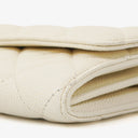 Chanel Quillted Caviar White Leather Flap Wallet