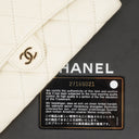 Chanel Quillted Caviar White Leather Flap Wallet
