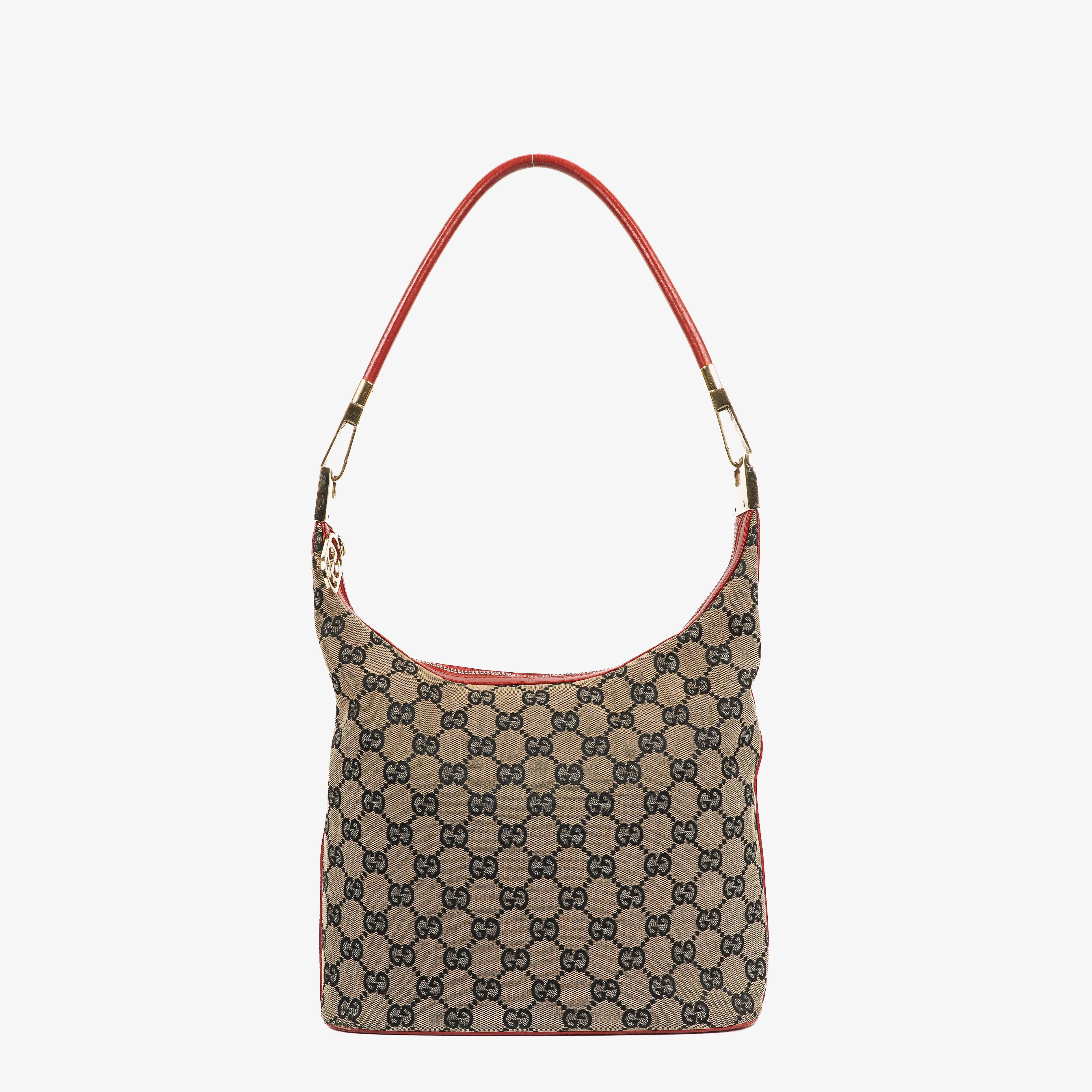 Gucci GG Red/Beige Shoulder Hobo Bag