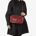 Chanel Double Stitch Red Square Lambskin Flap Bag