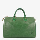 Louis Vuitton Speedy 30 Green EPI Leather Handbag