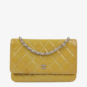 Chanel Wallet On Chain Bag Patent Leather Silver-Tone Hardware