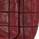 Chanel Double Stitch Red Square Lambskin Flap Bag