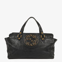 Gucci Studded GG Logo Black Leather Tote Bag
