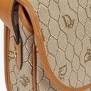 Christian Dior Beige Honeycomb Canvas Shoulder Bag