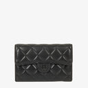 Chanel Card Holder Wallet So Black Lambskin Quilted Flap