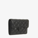 Chanel Card Holder Wallet So Black Lambskin Quilted Flap