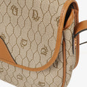 Christian Dior Beige Honeycomb Canvas Shoulder Bag
