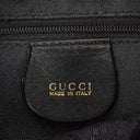 Gucci Vintage Black Leather Bamboo Backpack