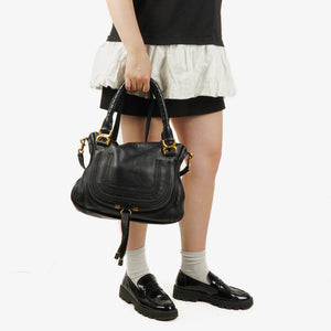 Chloe Marcie Leather Top Handle Shoulder Bag