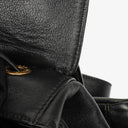 Gucci Vintage Black Leather Bamboo Backpack
